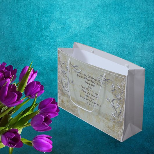 お前は神の子だ抱き枕・シルバー・フローラ ラージペーパーバッグ