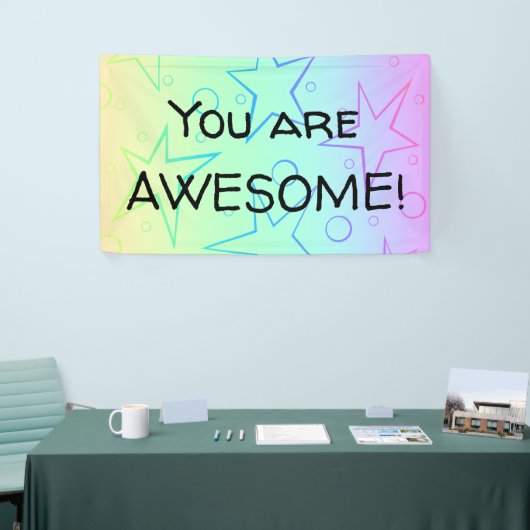 「お前は素晴らし!」 バナかわいらしカラフルー 横断幕 (トレードショー)