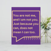 「お前は考え俺じゃない」と書いた小さなポスター。 (スタンド正面)