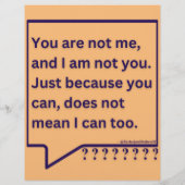 「お前は考え俺じゃない」と書いた小さなポスター。 (裏面)