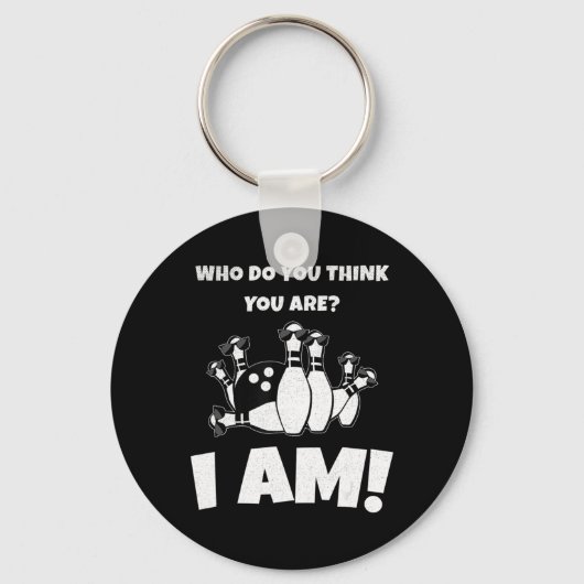 お前は考え誰だヴィンテージボーリング キーホルダー (正面)