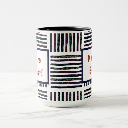 お前は自分最高ののインスパイア好きだストライプの マグカップ (中央)