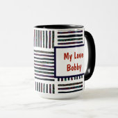 お前は自分最高ののインスパイア好きだストライプの マグカップ (正面右)