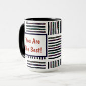 お前は自分最高ののインスパイア好きだストライプの マグカップ (正面左)