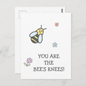 お前は蜂の膝だ!かわいい花とミツバチ ポストカード (正面/裏面)