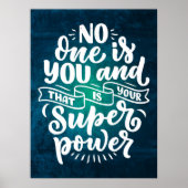 「お前は誰もいない」感動的引用文タイポグラフィ ポスター (正面)