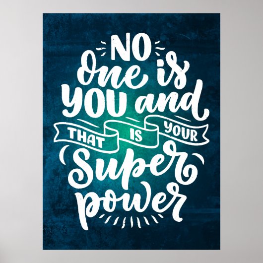 「お前は誰もいない」感動的引用文タイポグラフィ ポスター (正面)