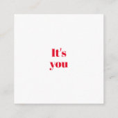 お前は赤の両面ミニマリストのロマンチックだ エンクロージャーカード (裏面)