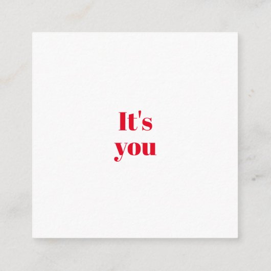 お前は赤の両面ミニマリストのロマンチックだ エンクロージャーカード (裏面)