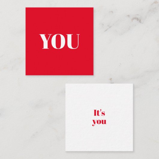 お前は赤の両面ミニマリストのロマンチックだ エンクロージャーカード (正面/裏面)