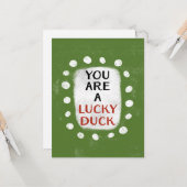 お前は運の良い鴨のグリーティングカードだ カード (正面/裏面インサイチュ)