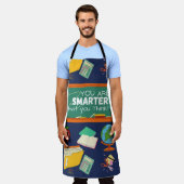 お前は頭が切れるよ考えり、先生、学生 エプロン (着用した状態)