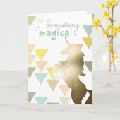 お前は魔法の金ゴールド一角獣 カード (黄色い花)