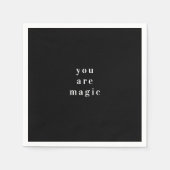 「お前は魔法」ブラック・クリスマスナプキン | フェスティバル スタンダードカクテルナプキン (正面)