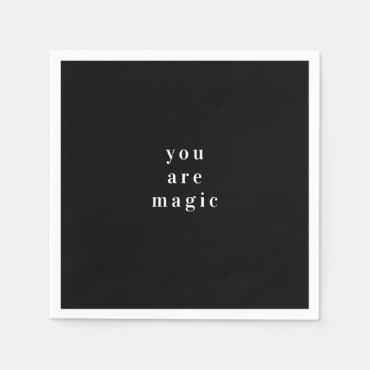 「お前は魔法」ブラック・クリスマスナプキン | フェスティバル スタンダードカクテルナプキン (正面)