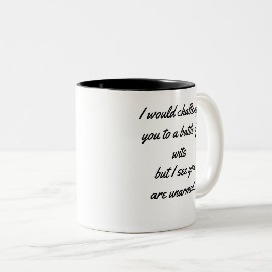 お前は魔術の戦いに挑むが俺は戦う ツートーンマグカップ (正面右)