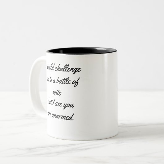 お前は魔術の戦いに挑むが俺は戦う ツートーンマグカップ (正面左)