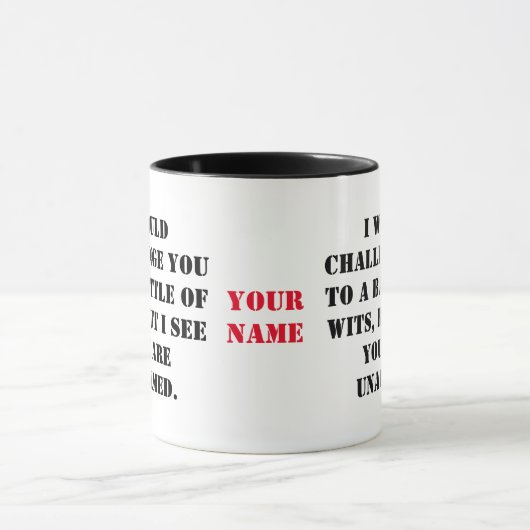 お前は魔術の戦いに挑むが俺は戦う マグカップ (中央)