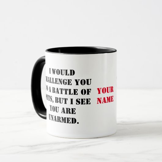 お前は魔術の戦いに挑むが俺は戦う マグカップ (正面左)