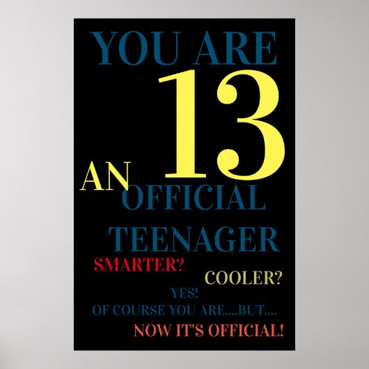 お前は13少年10代の若者の公式誕生日 ポスター (正面)