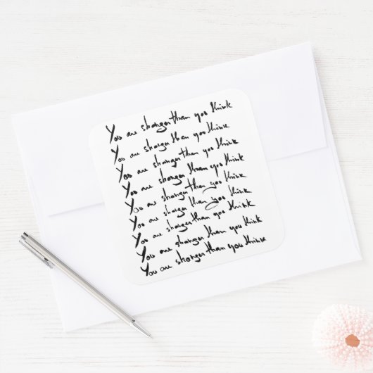 お前より強い！考え引用文 スクエアシール (封筒)