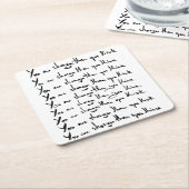 お前より強い!考え引用文 スクエアペーパーコースター (アングル)