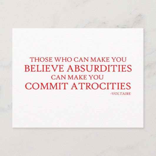 お前を不条理にする信じ人々は ポストカード (正面)