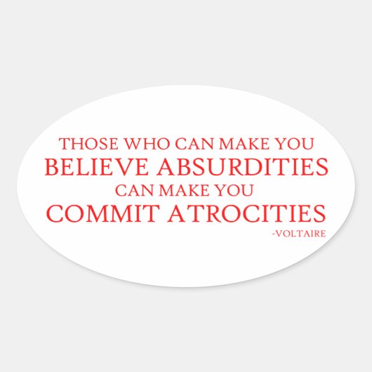 お前を不条理にする信じ人々は 楕円形シール (正面)