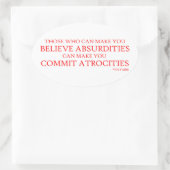 お前を不条理にする信じ人々は 楕円形シール (バッグ)