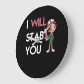 お前を刺す ラージ壁時計 (傾斜)