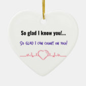 お前を知ってよかった!...頼りになれて嬉しい! セラミックオーナメント (正面)