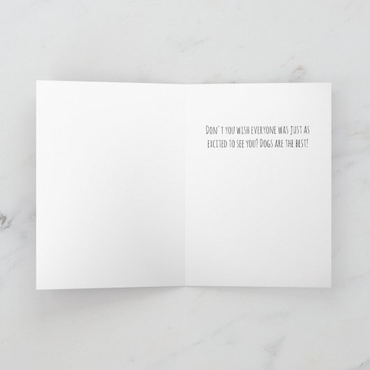 お前を見て嬉しい小さなフワフワの最高の犬が カード (内部)