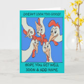 お前を見る漫画の鶏が名刺を手に入れる カード (黄色い花)