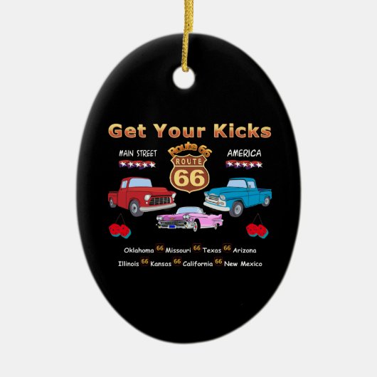 お前を蹴取れ。ルート66 セラミックオーナメント (正面)