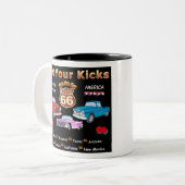 お前を蹴取れ。ルート66 Tシャツとギフト ツートーンマグカップ (正面左)