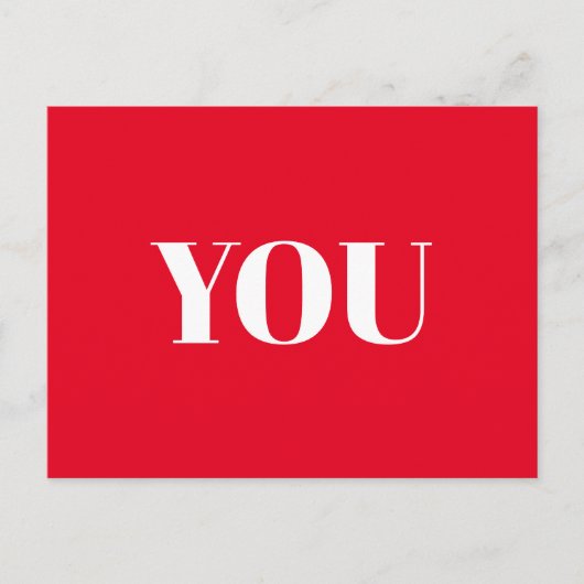 お前ラヴハッピーバレンタインデー赤白 ポストカード (正面)