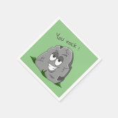 お前ロック!灰色おもしろいの漫画の石 スタンダードカクテルナプキン (角)