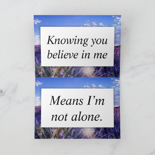 お前信じが俺だと分かっていれば俺は一人じゃない サンキューカード (内部)