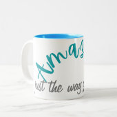 お前向き前の方が素晴らしい ツートーンマグカップ (正面左)