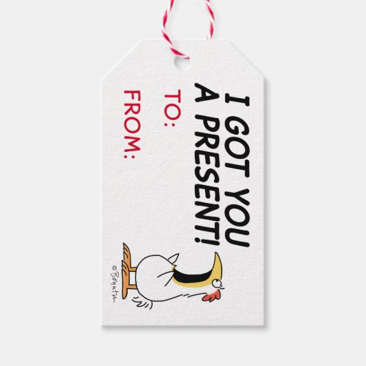 お前得はチキンサンドラボイントン叫ぶプレゼント ギフトタグ (正面)