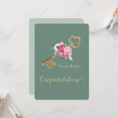 お前得鍵だ！新しい住宅所有者のお祝い カード (正面/裏面インサイチュ)