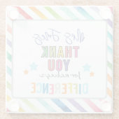 お前感謝していをボランティアで違うす ガラスコースター (裏面)