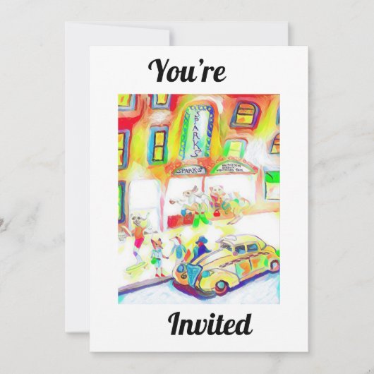 お前招待されは街で一夜を過ごす 招待状 (正面)