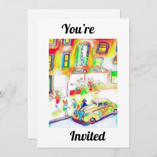 お前招待されは街で一夜を過ごす 招待状 (正面/裏面)