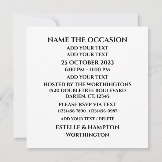 お前招待され 招待状 (裏面)