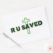 お前救か 楕円形シール (封筒)