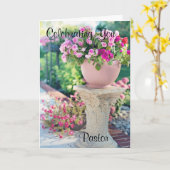 お前祝の牧師が折り畳んだグリーティングカード カード (黄色い花)