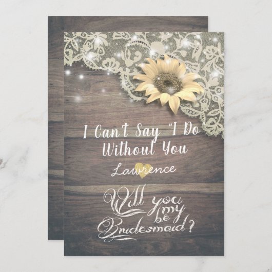 お前結婚は俺の花嫁のレースひまわり 招待状 (正面/裏面)