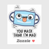 お前考え仮面不機嫌仮面おもしろいプリン シール (シート)