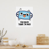 お前考え仮面不機嫌仮面おもしろいプリン ポスター (キッチン)